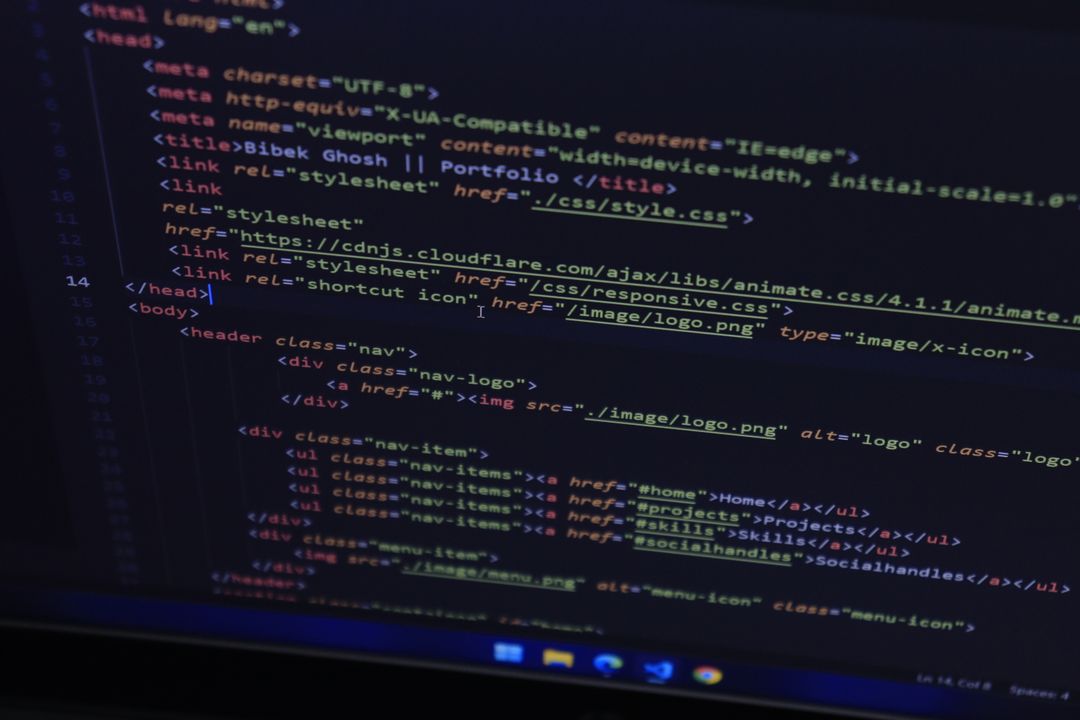 画面に表示されたプログラムのコード